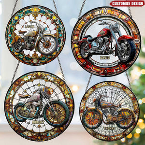 Personalized Motorcycle Suncatcher Ornament - Gifts For Motorcycle Lover