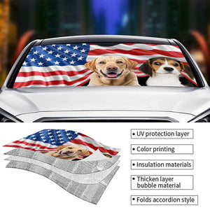 Custom Photo The Road To Heart Is Paved With Pawprints - Dog & Cat Personalized Auto Windshield Sunshade