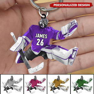 Personalized Hockey Player Keychain-Gift For Hockey Lovers - 2024 New Release