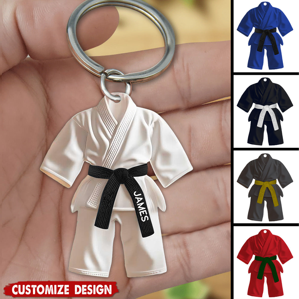 Karate,Jiu-Jitsu Gift - Personalized Black Belt Keychain