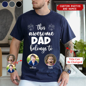 This Awesome Grandpa/Grandma/Dad/Mom Belongs To - Personalized Unisex T-shirt