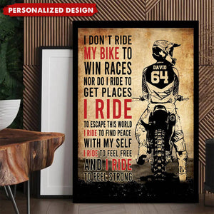 Motocross Name & Number-Personalized Poster-Gift For Motocross Lover