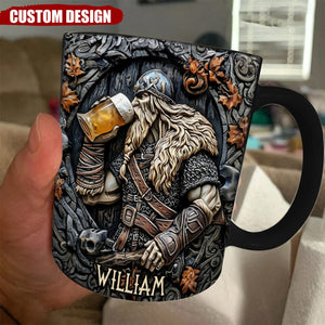 Viking Warrior Drinking Legend Raise Your Horn - Personalized Viking Mug