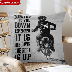 Personalized Motocross Pillow - Gift For Racing Lovers