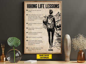 Personalized Hiking Life Lessons Poster, Poster Gift For Hiking Lovers