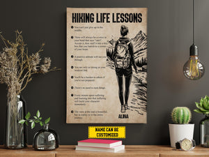 Personalized Hiking Life Lessons Poster, Poster Gift For Hiking Lovers