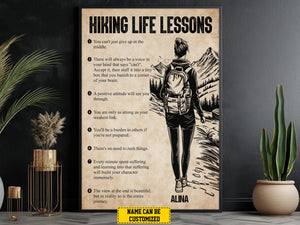 Personalized Hiking Life Lessons Poster, Poster Gift For Hiking Lovers