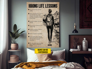 Personalized Hiking Life Lessons Poster, Poster Gift For Hiking Lovers