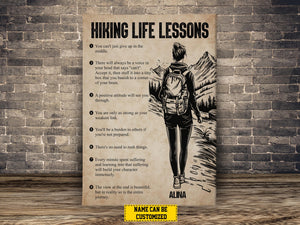 Personalized Hiking Life Lessons Poster, Poster Gift For Hiking Lovers