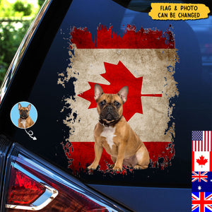 Personalized dog country flag printed decal  - gift for dog lovers