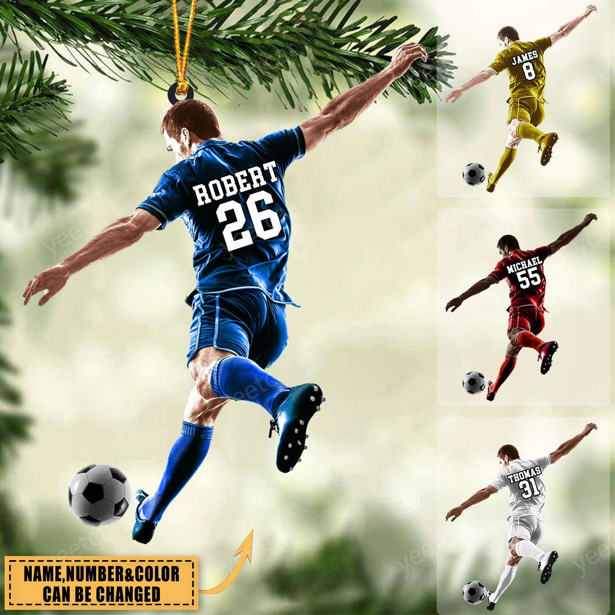 Personalized Soccer Jersey Christmas Ornaments