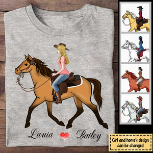 Girl Loves Horse Personalized Shirt / Hoodie