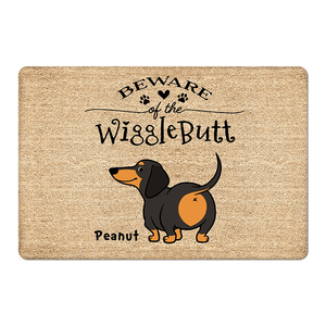 Welcome Wiggle Butt Club Dachshund Dog Personalized Doormat