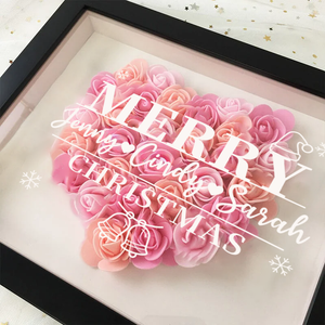 Personalized Merry Flower Shadow Box With Name For Christmas