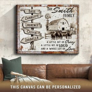 Best Family Gift Names Sign Farmhouse Wall Decor Personalized Canvas Poster