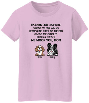 Thanks For Loving Me Woof You - Personalized Shirt For Dog Lovers, For Dog Mom