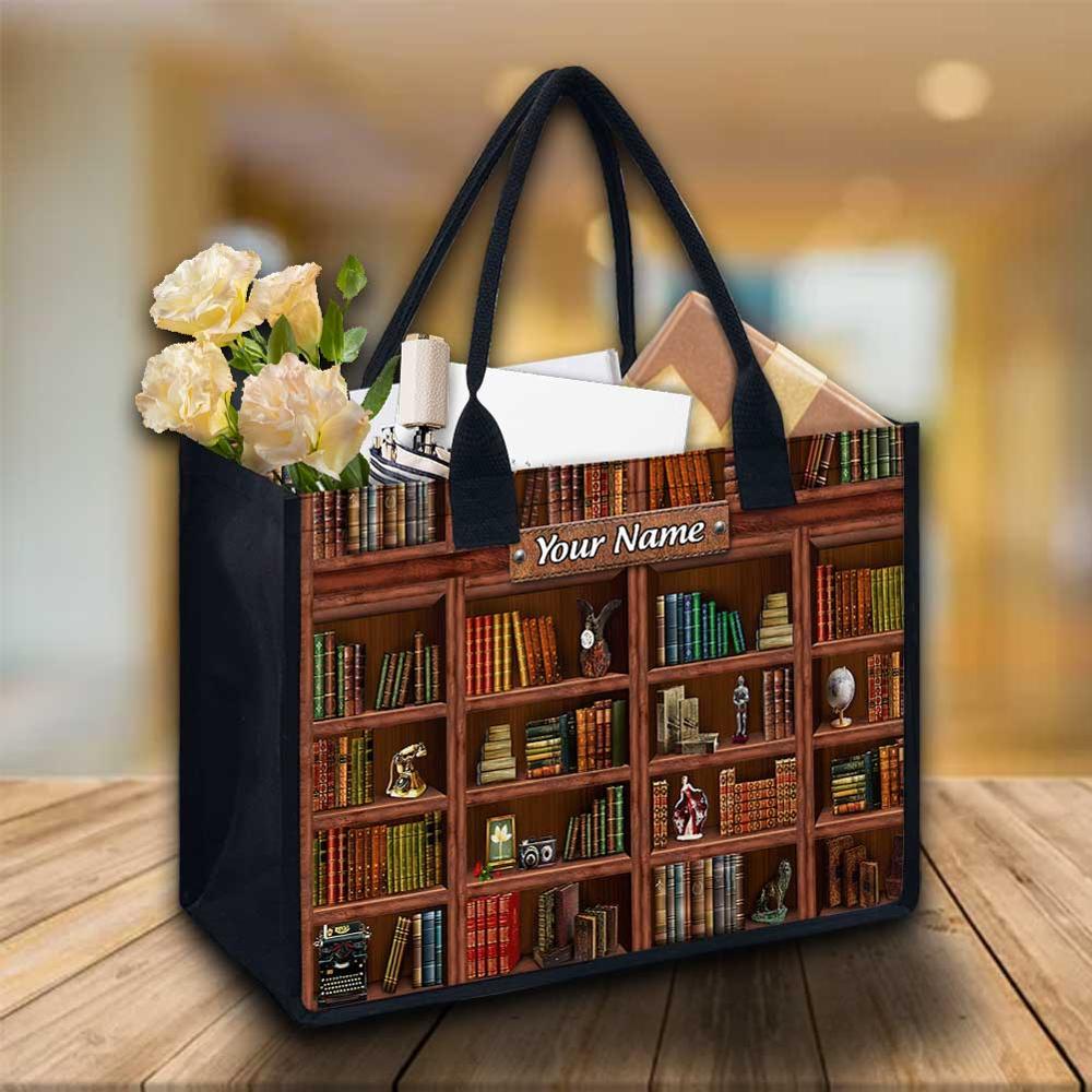 Personalized Library Book Tote Bag