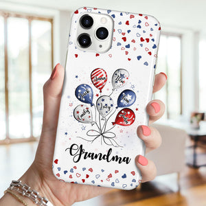 Grandma Auntie Mom Little Balloon Kids American Flag Pattern Personalized Phone Case