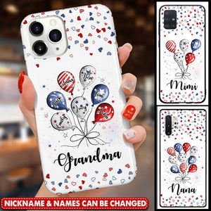 Grandma Auntie Mom Little Balloon Kids American Flag Pattern Personalized Phone Case