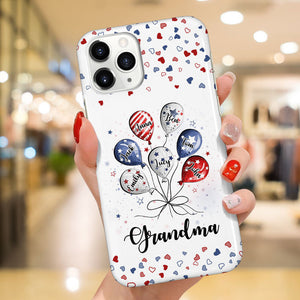 Grandma Auntie Mom Little Balloon Kids American Flag Pattern Personalized Phone Case