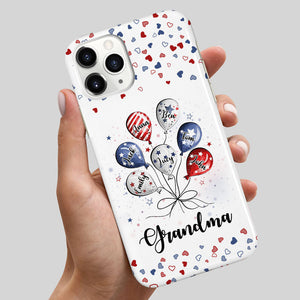 Grandma Auntie Mom Little Balloon Kids American Flag Pattern Personalized Phone Case