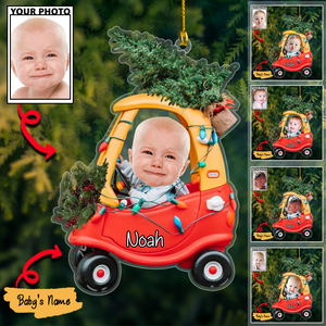 Custom Baby Cute Photo With Name for Christmas Ornament