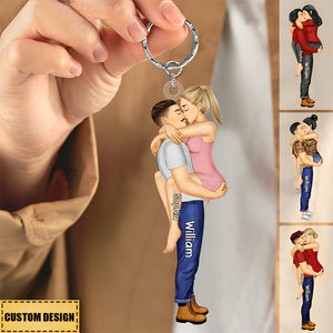 Couple Kissing - Gift For Couples - Personalized Acrylic Keychain