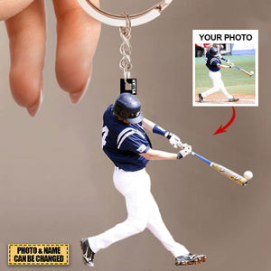 Personalized Acrylic Keychain - Gift For Baseball/Softball Lovers- Custom Your Photo