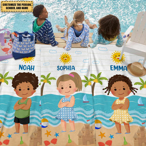 Kid On The Beach - Personalized Beach Towel