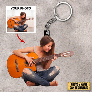 Personalized Guitar Lover Acrylic Keychain - Gift For Guitarist /Guitar Lover- Custom Your Photo