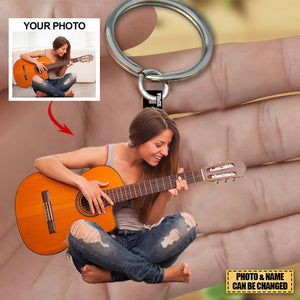 Personalized Guitar Lover Acrylic Keychain - Gift For Guitarist /Guitar Lover- Custom Your Photo