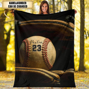 Personalized Lovely Kid Baseball Blanket