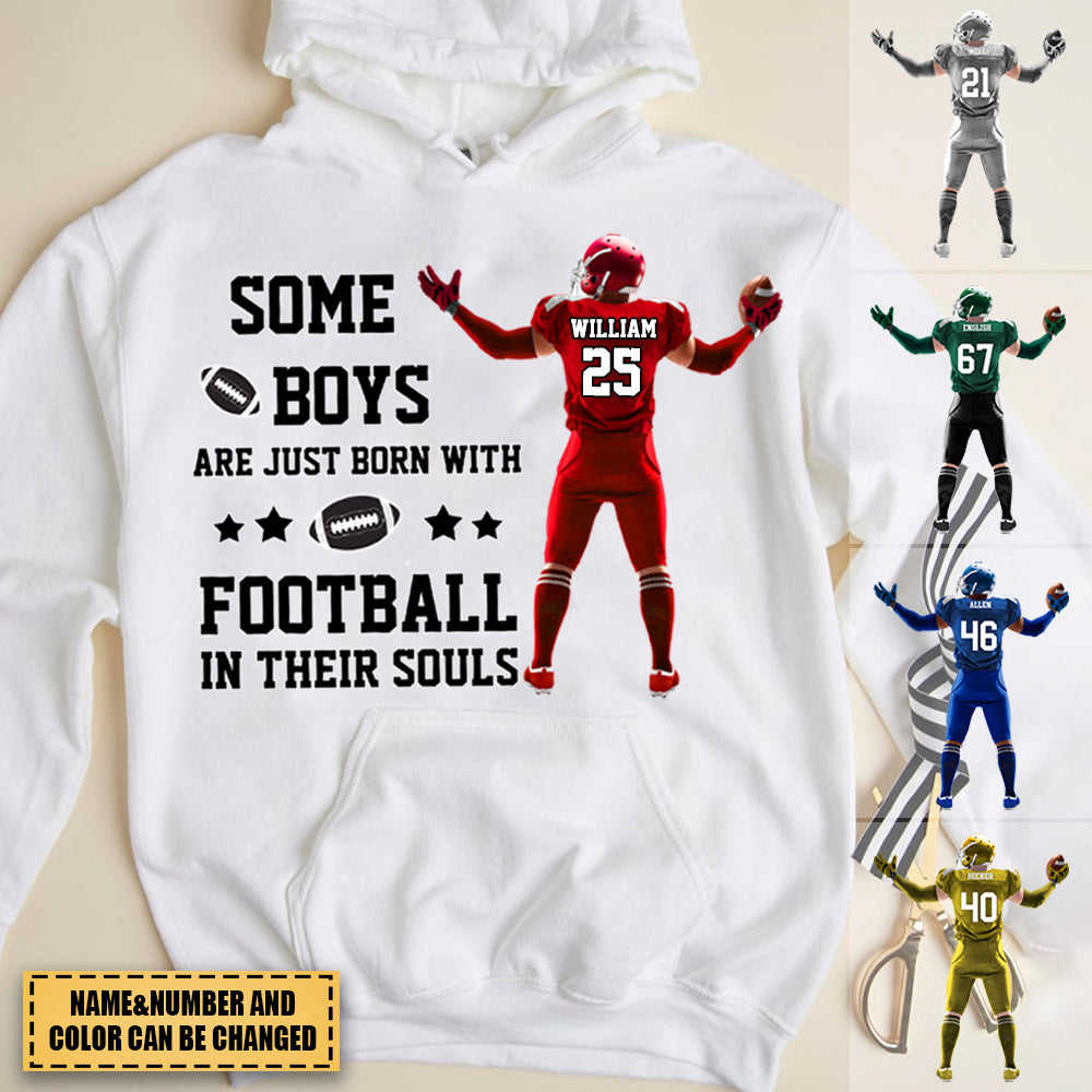 : Custom Football American Hoodie With Name & Number