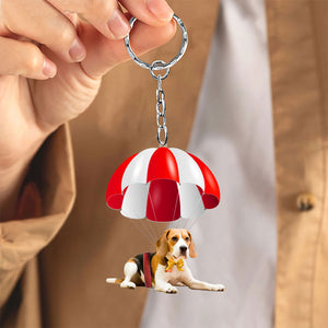 Beagle Fly With Parachute Christmas Two-Sided Ornament