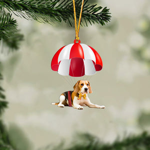 Beagle Fly With Parachute Christmas Two-Sided Ornament