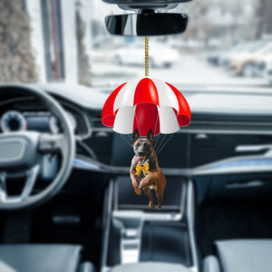 Belgian Malinois Fly With Parachute Christmas Two-Sided Ornament