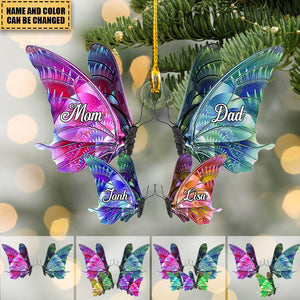 Family Members Christmas Butterfly Together Personalized Acrylic Ornament