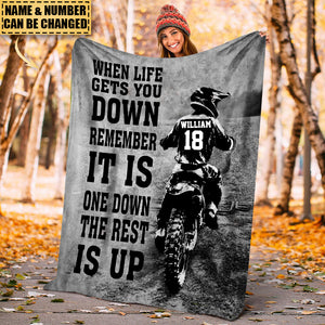 Personalized Motocross, Motorcycle Fleece Blanket - When Life Gets You Down