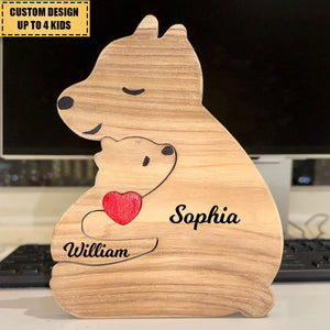 Gift For Family - Personalized Bear Family Wooden Art Puzzle