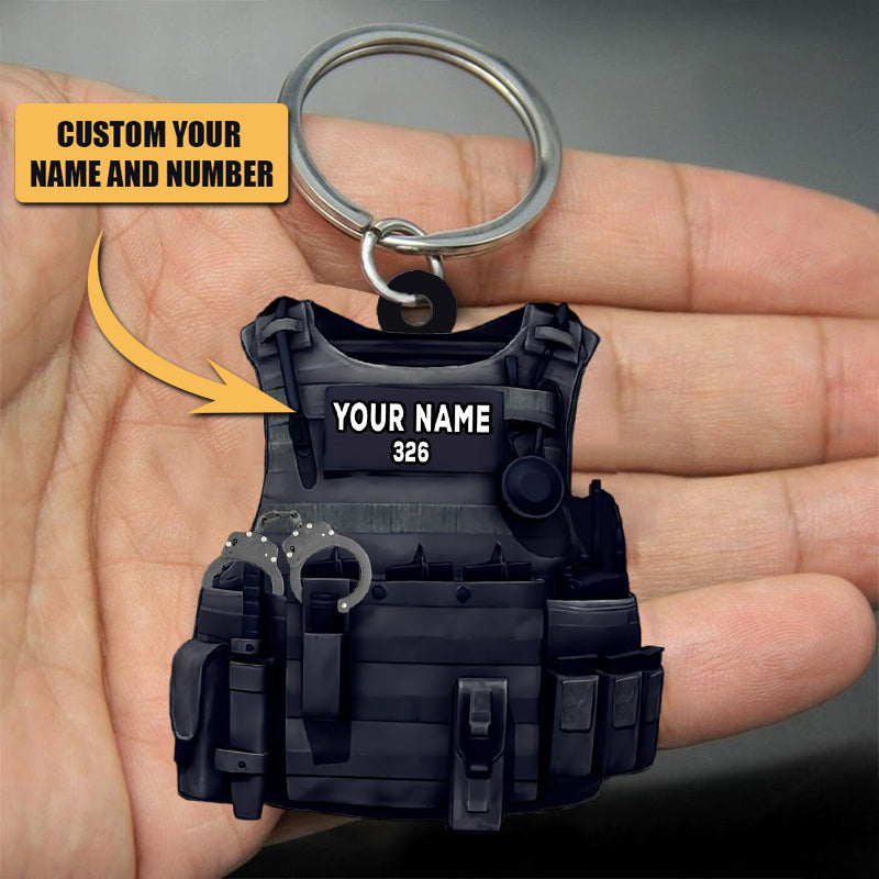 Personalized Electrician Tool Vest Acrylic Keychain - yeetcat