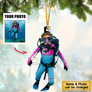 Personalized Scuba Diving Ornament - Gift For Diving Lovers, Divers - Upload Photo