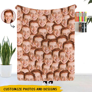 Funny Face - Personalized Custom Blanket - Christmas Gift For Family Members