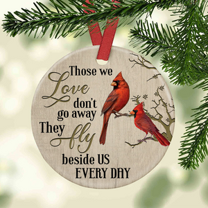 Cardinal Memorial Mom Dad Personalized Ornament