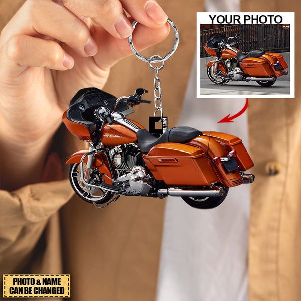 Biker Motorcycle Racing Personalized Keychain - yeetcat