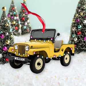 Personalized Off Road Vehicle With Lights Christmas Ornament