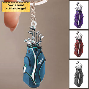 Personalized Golf Bag Acrylic Keychain - Gift for Golf Lovers