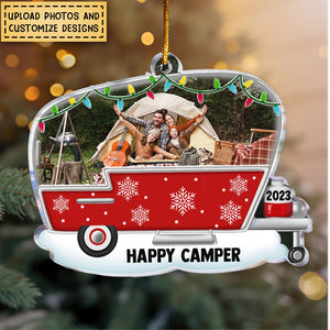 Happy Camper - Personalized Acrylic Photo Ornament