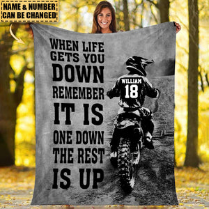 Personalized Motocross, Motorcycle Fleece Blanket - When Life Gets You Down