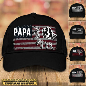 Father's Day Gift Personalized Grandpa with Grandkids Hand to Hands Cap