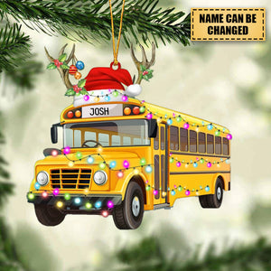 Personalized School Bus Christmas Ornament